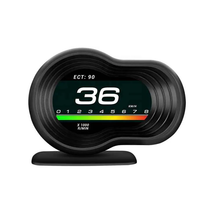 شاشات عرض رأسية لعرض درجة حرارة السيارة .F9 Multifunction OBD2 Car Head-Up Display Temperature