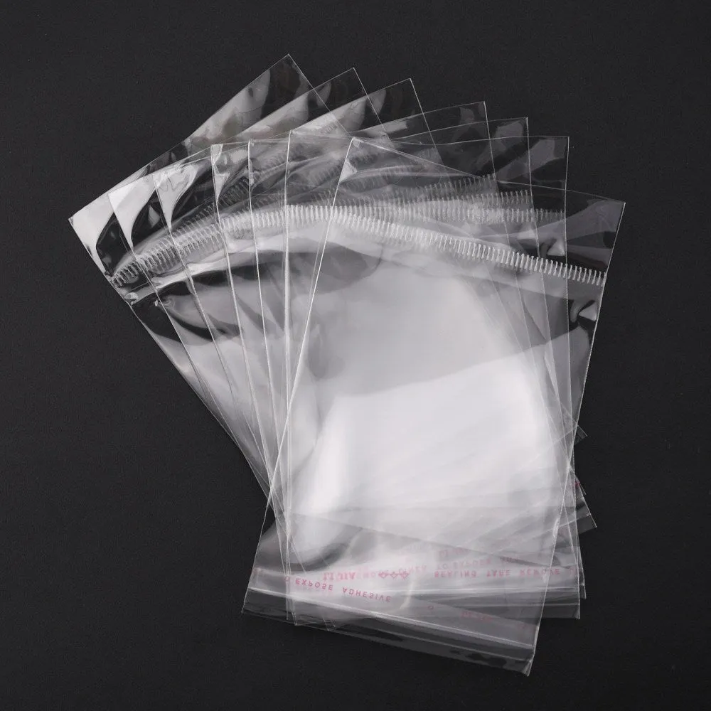 1000 pc OPP Cellophane Bags, Rectangle, Clear, 120x65mm, Unilateral Thickness: 0.035mm, Inner Measure: 70x65mm