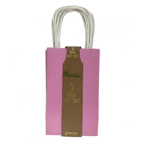 5pk Pastel Pink Paper Party Gift Bags