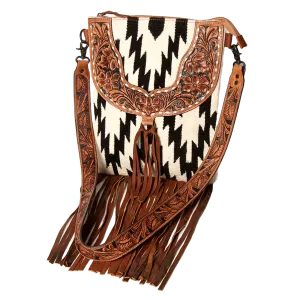 American Darling® Ladies Hand Weave Fringed Cream Handbag ADBGZ125H