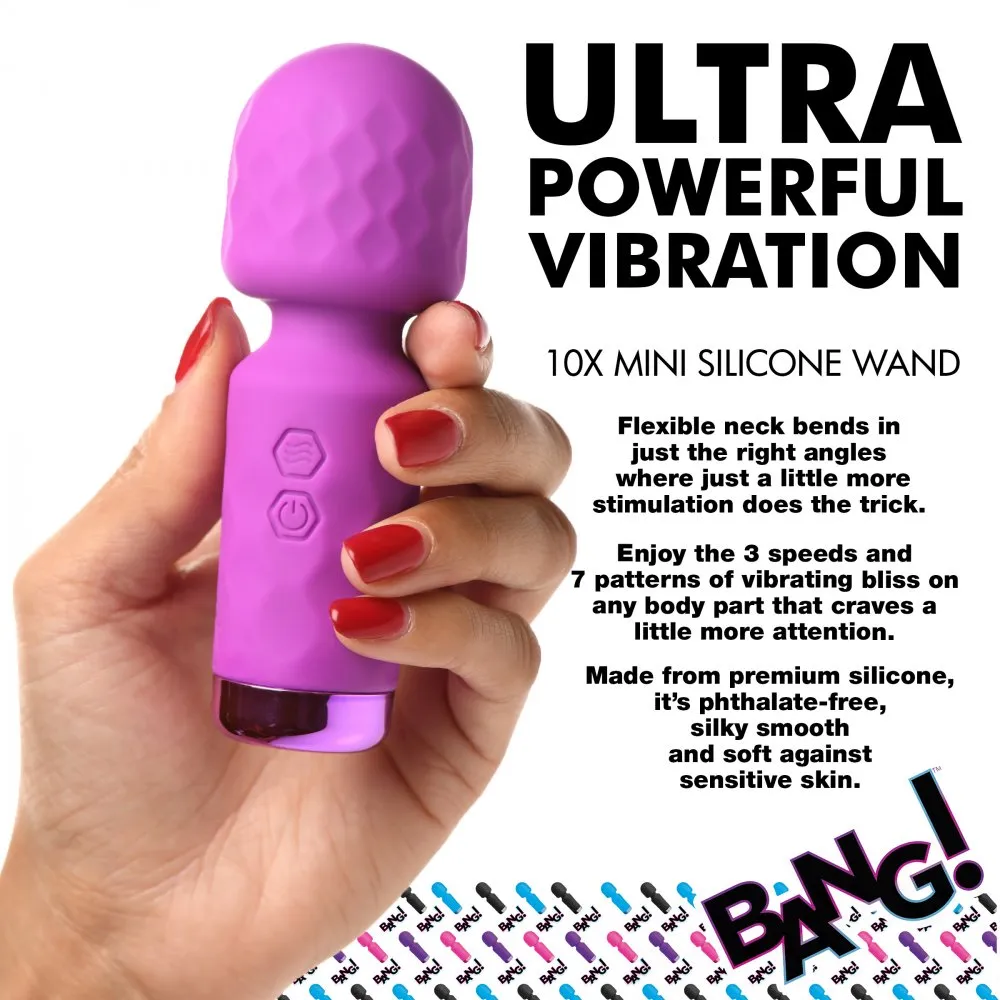 Bang 10X Mini Silicone Wand (Purple)