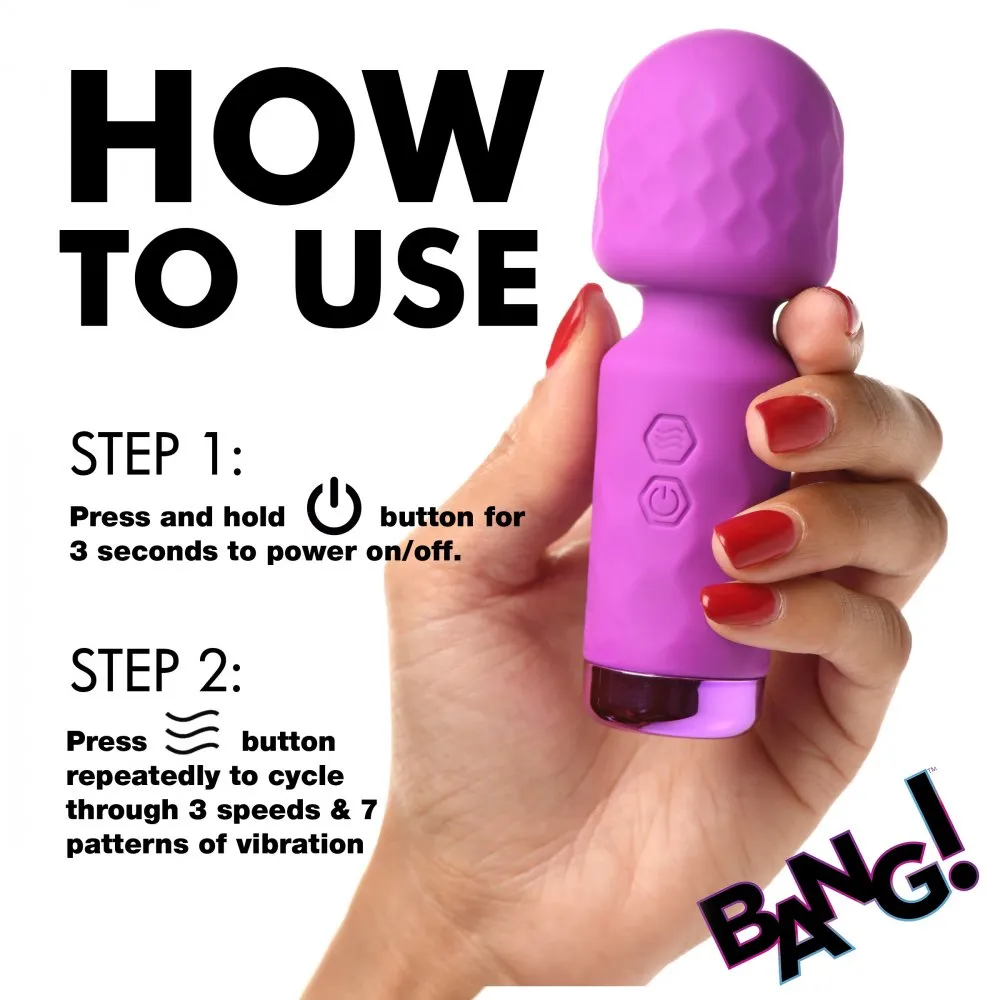 Bang 10X Mini Silicone Wand (Purple)