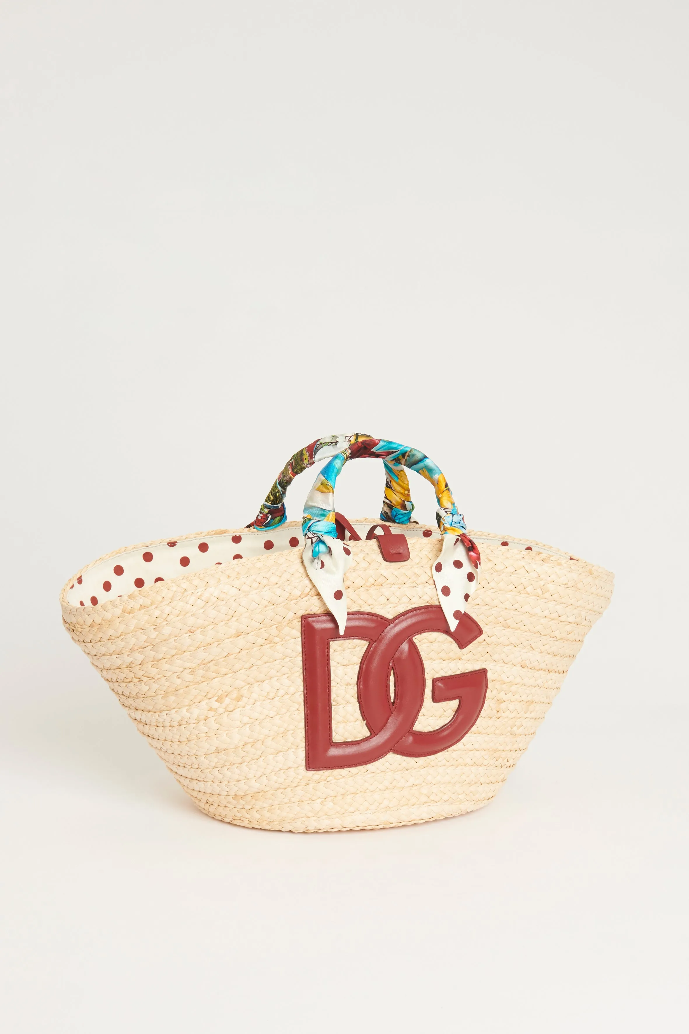 Beige Raffia Preowned "Kendra" Tote Bag