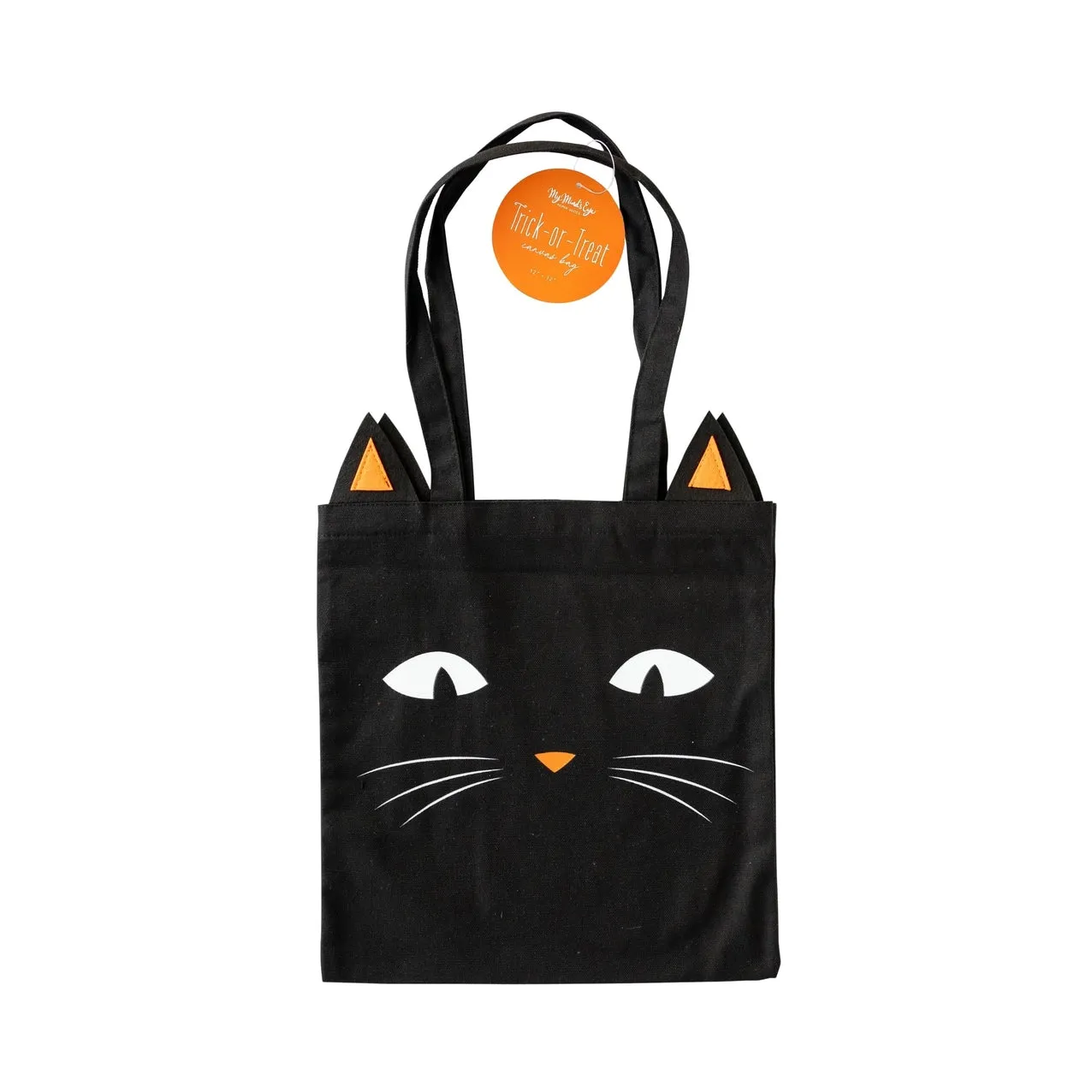 Black Cat Canvas Trick-or-Treat Bag