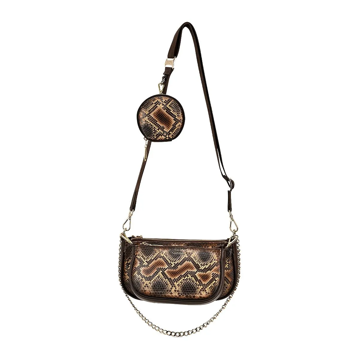BOD51PI - Cuadra brown western fashion python tote bag for women