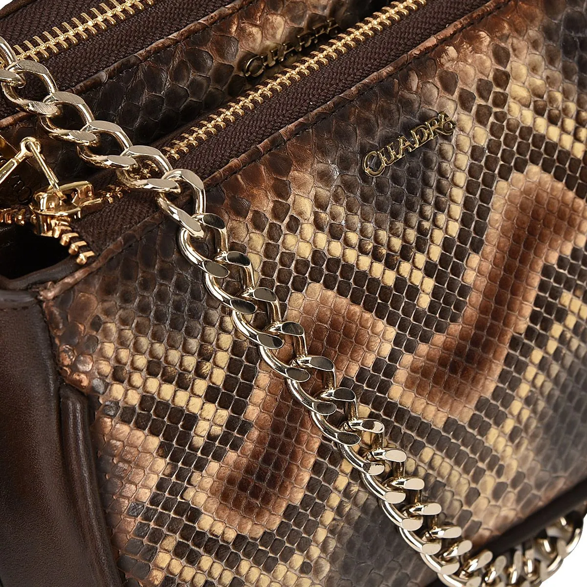 BOD51PI - Cuadra brown western fashion python tote bag for women