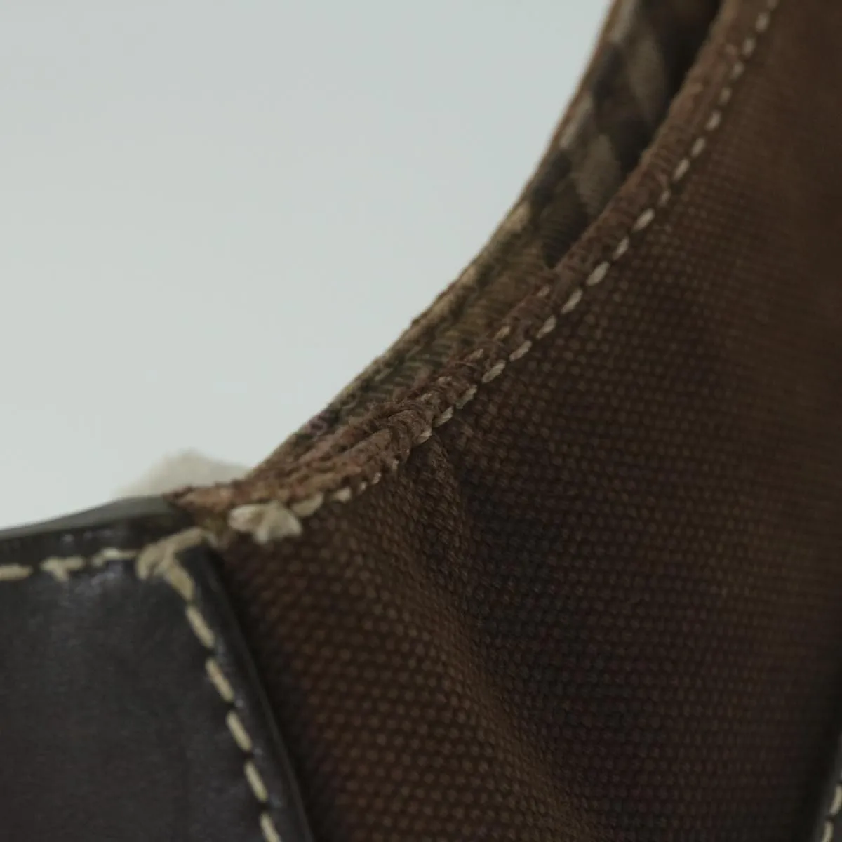 BURBERRY Blue Label Shoulder Bag Canvas Brown Auth ti1380