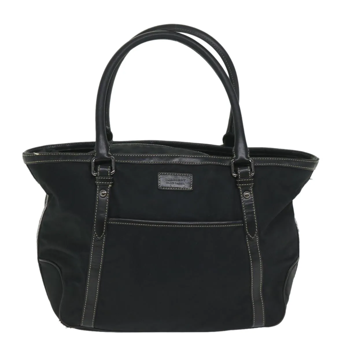 BURBERRY Blue Label Tote Bag Nylon Black Auth 56630