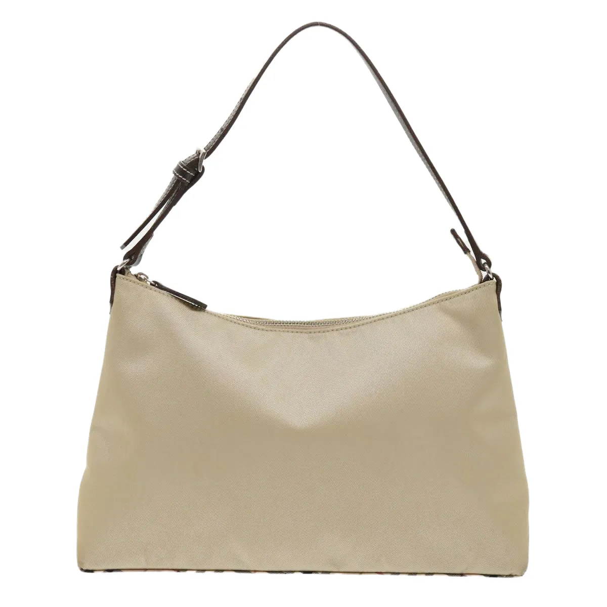 BURBERRY Nova Check Blue Label Shoulder Bag Nylon Beige Brown Auth yb292