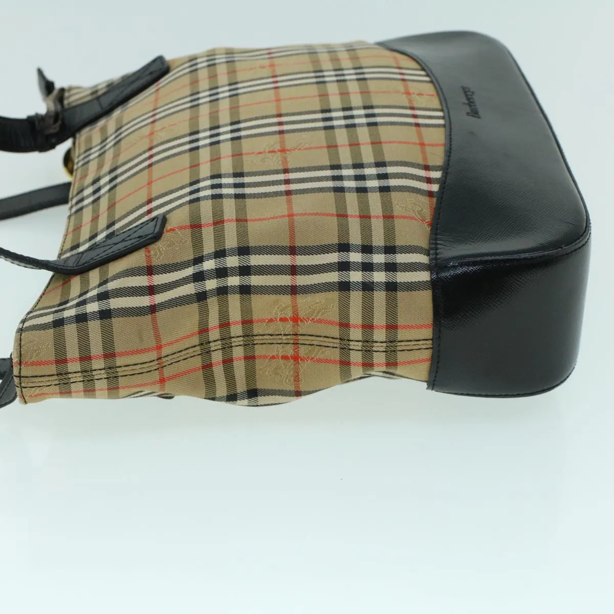 BURBERRYSs Nova Check Shoulder Bag Canvas Leather Beige Black  53788