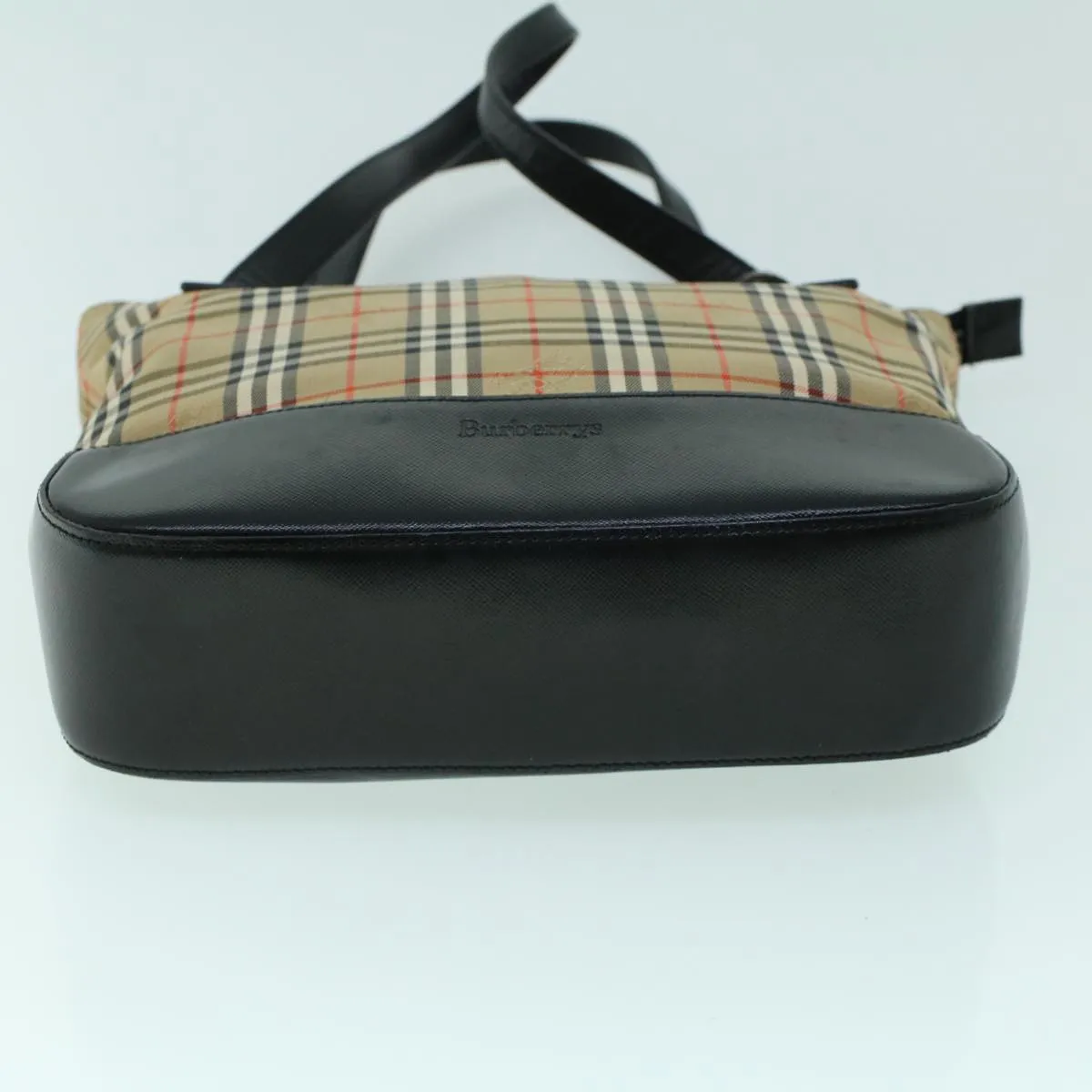 BURBERRYSs Nova Check Shoulder Bag Canvas Leather Beige Black  53788