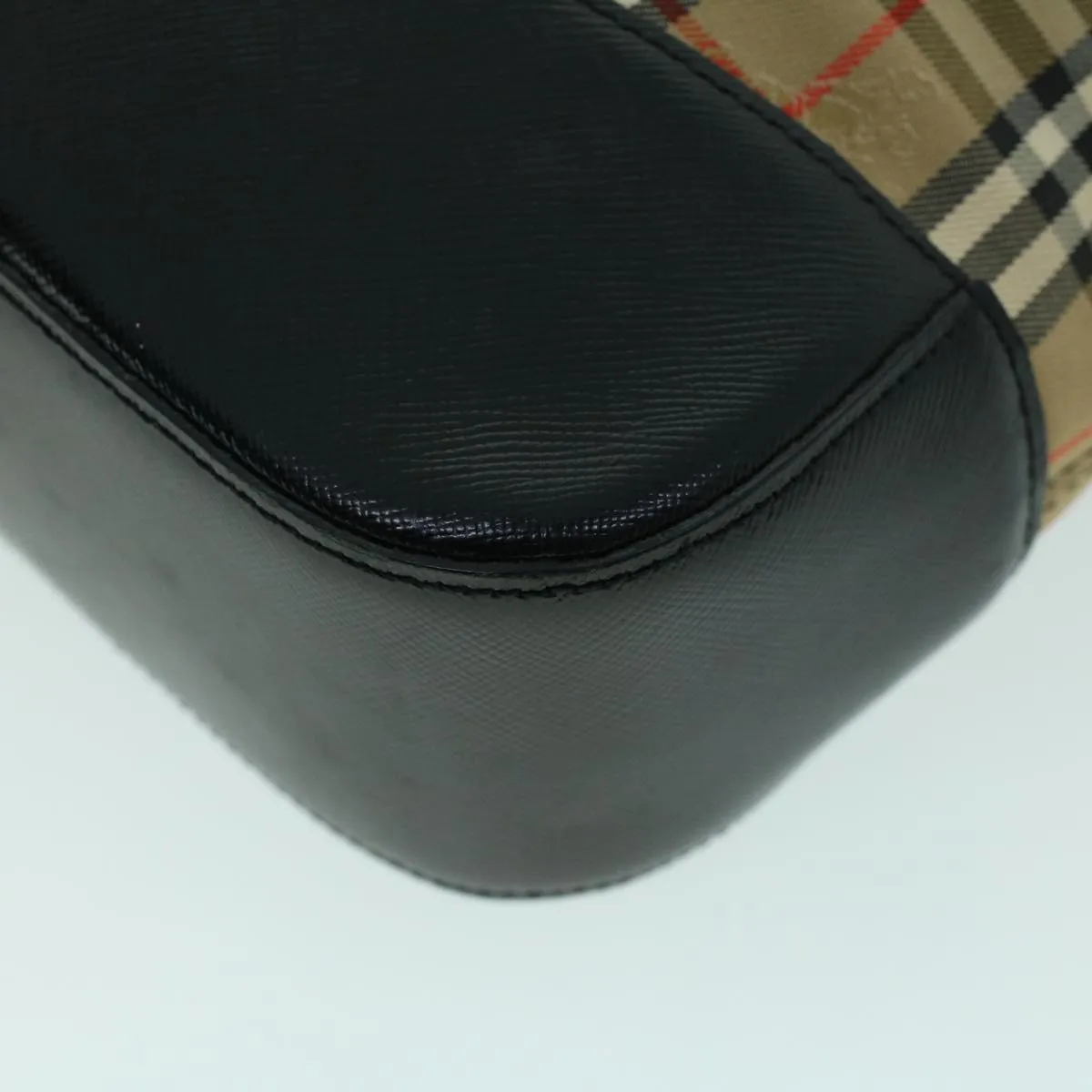 BURBERRYSs Nova Check Shoulder Bag Canvas Leather Beige Black  53788