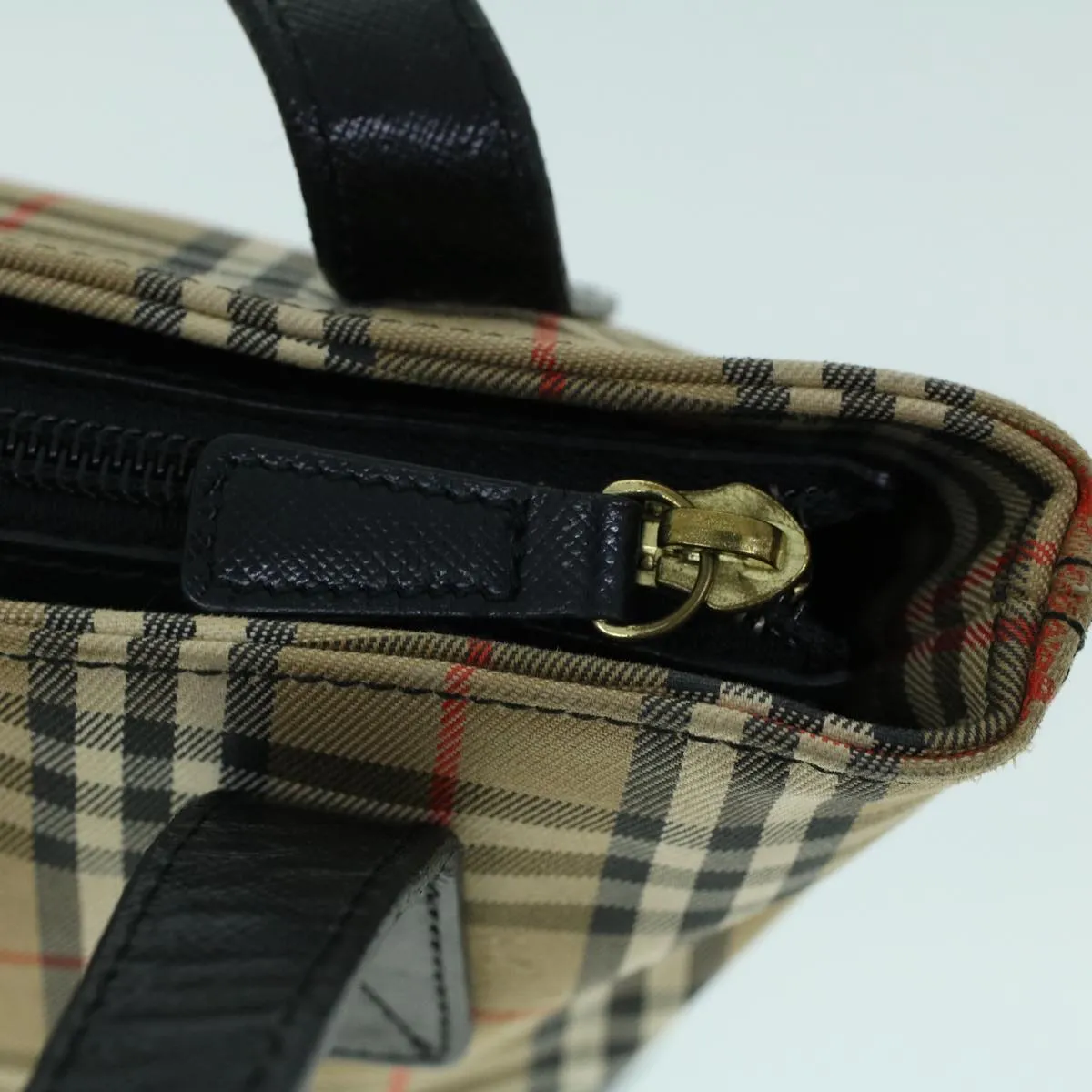 BURBERRYSs Nova Check Shoulder Bag Canvas Leather Beige Black  53788