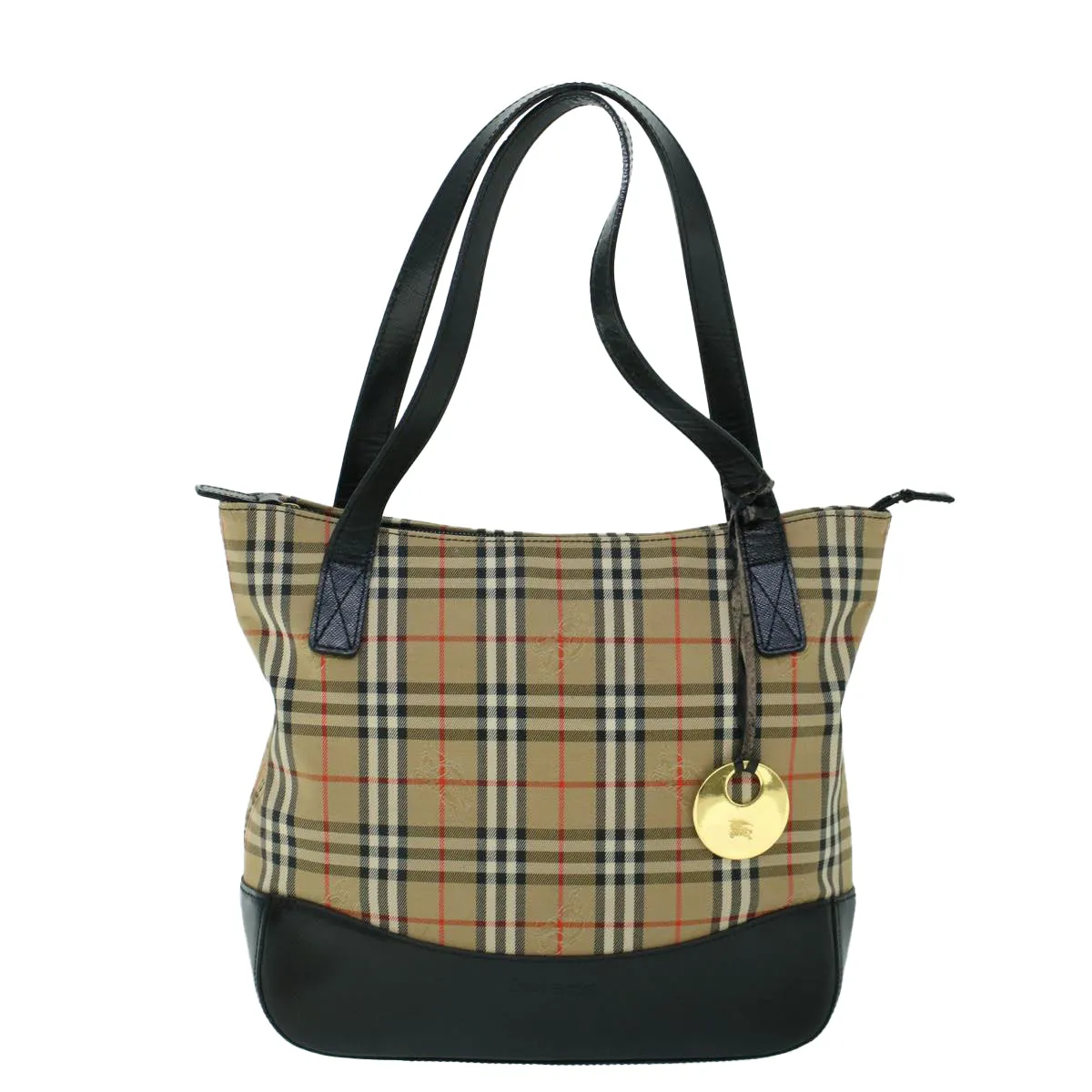 BURBERRYSs Nova Check Shoulder Bag Canvas Leather Beige Black  53788