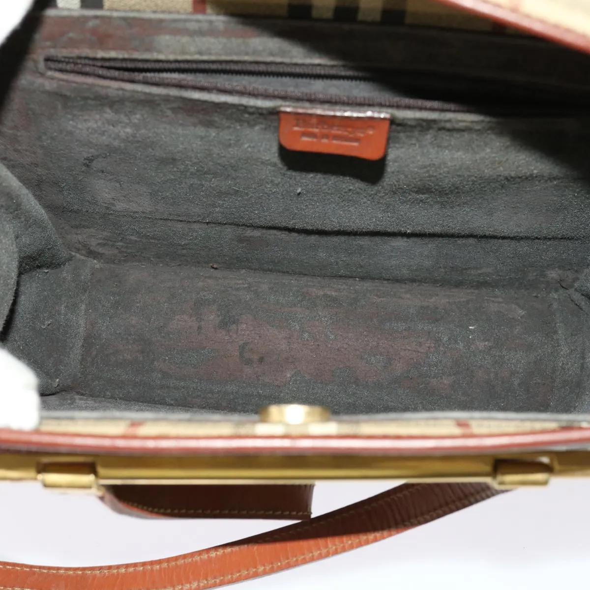 BURBERRYSs Nova Check Shoulder Bag PVC Leather Beige  63316