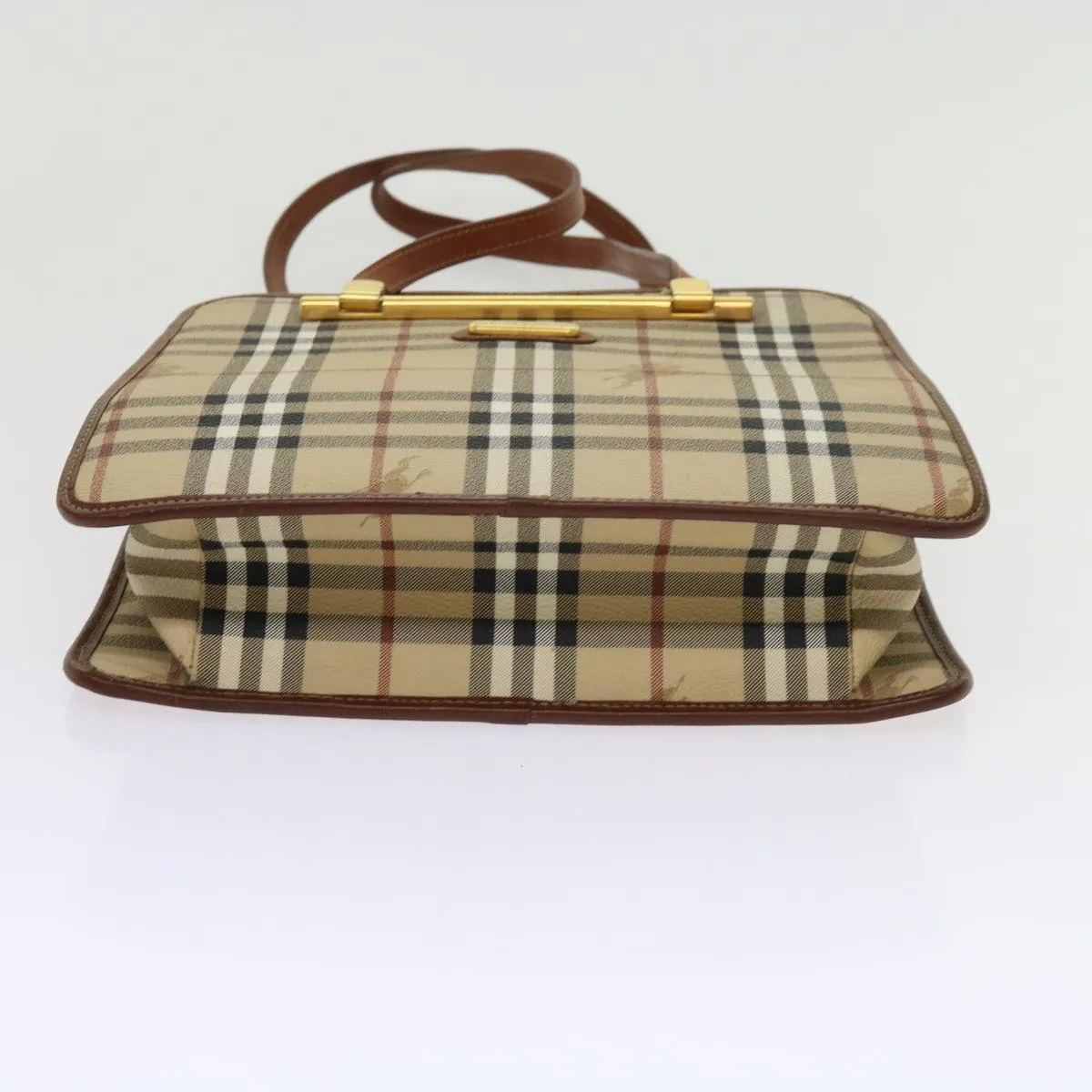 BURBERRYSs Nova Check Shoulder Bag PVC Leather Beige  63316