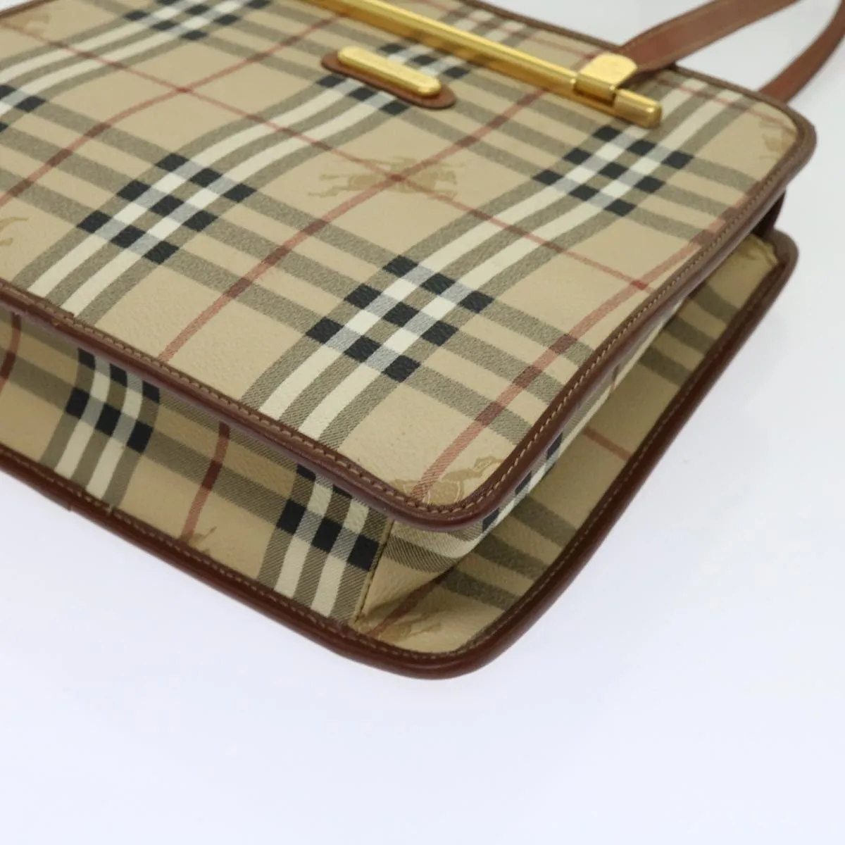 BURBERRYSs Nova Check Shoulder Bag PVC Leather Beige  63316