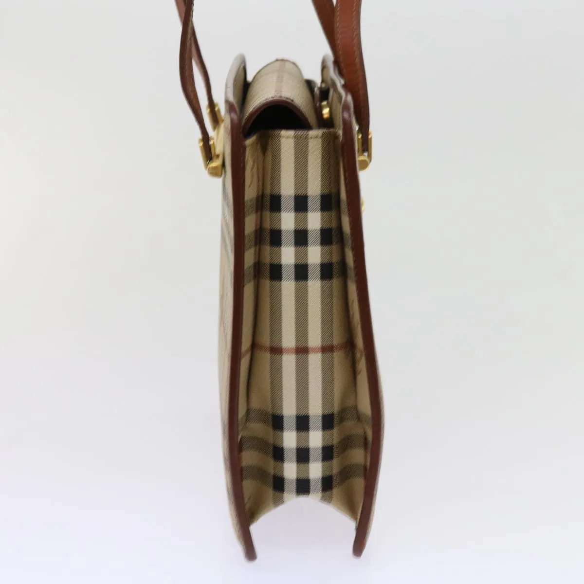 BURBERRYSs Nova Check Shoulder Bag PVC Leather Beige  63316