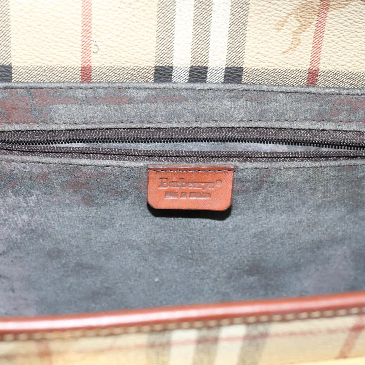 BURBERRYSs Nova Check Shoulder Bag PVC Leather Beige  63316