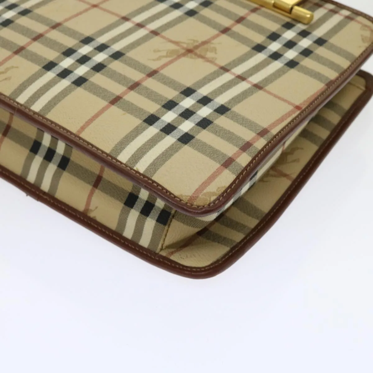 BURBERRYSs Nova Check Shoulder Bag PVC Leather Beige  63316
