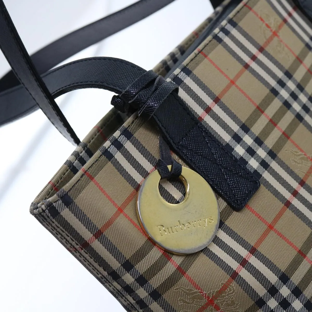 BURBERRYSs Nova Check Tote Bag Nylon Canvas Beige  63114