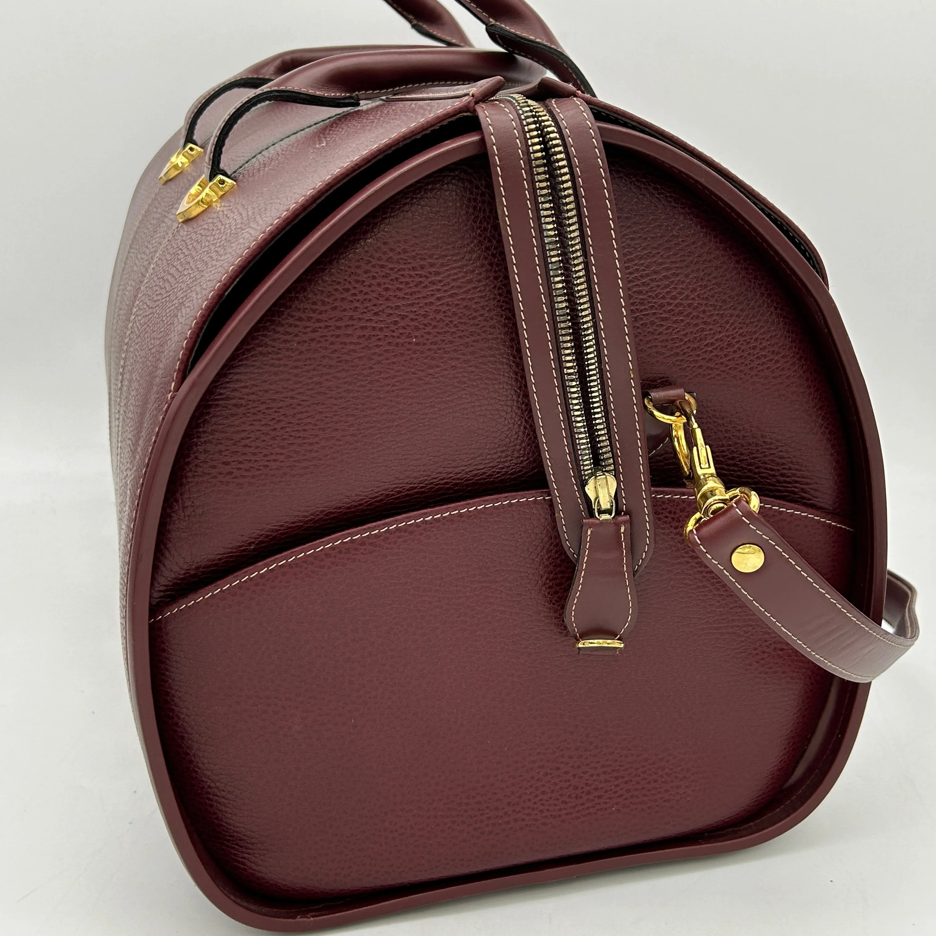 Cartier Must Line Dark Red Boston Bag Medium