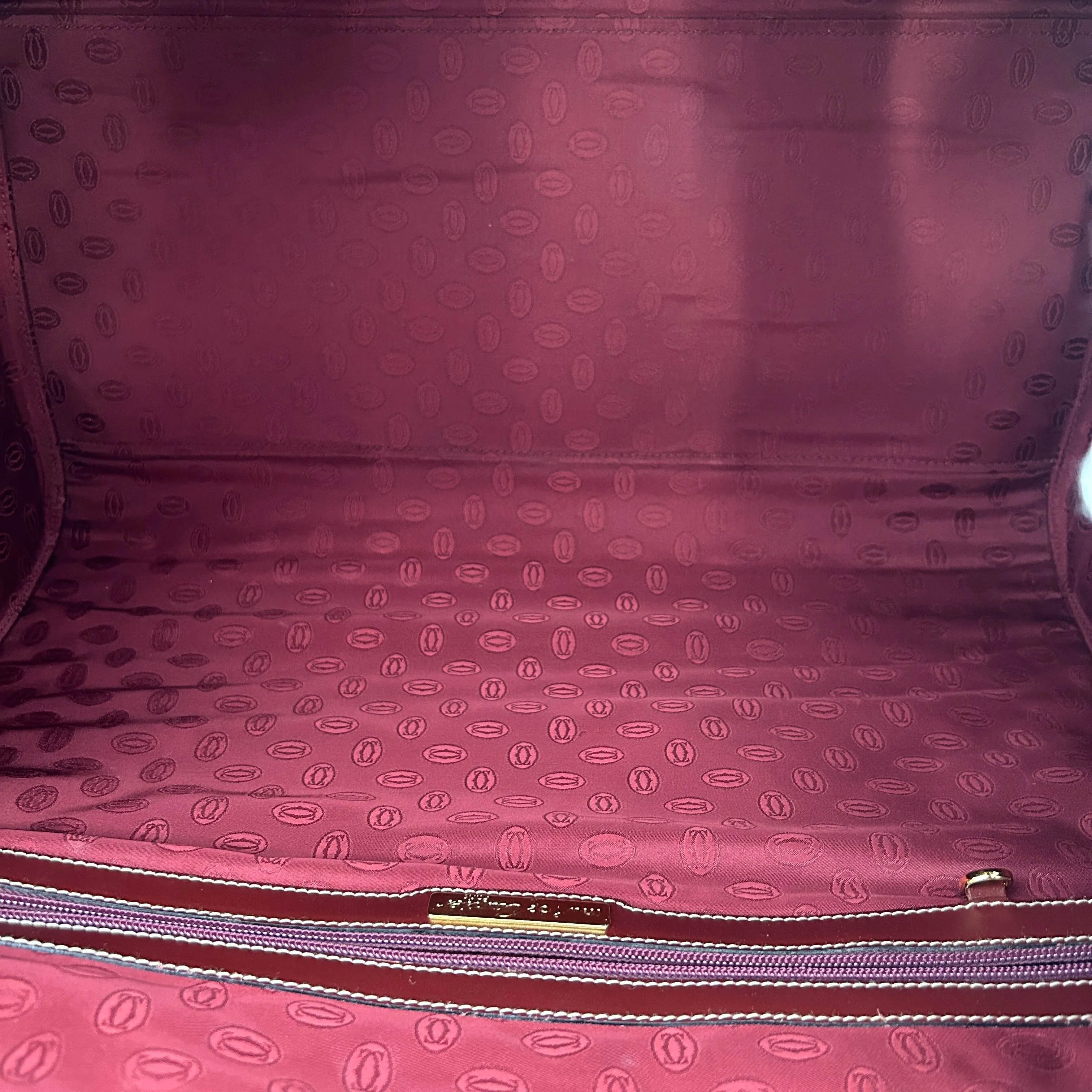 Cartier Must Line Dark Red Boston Bag Medium