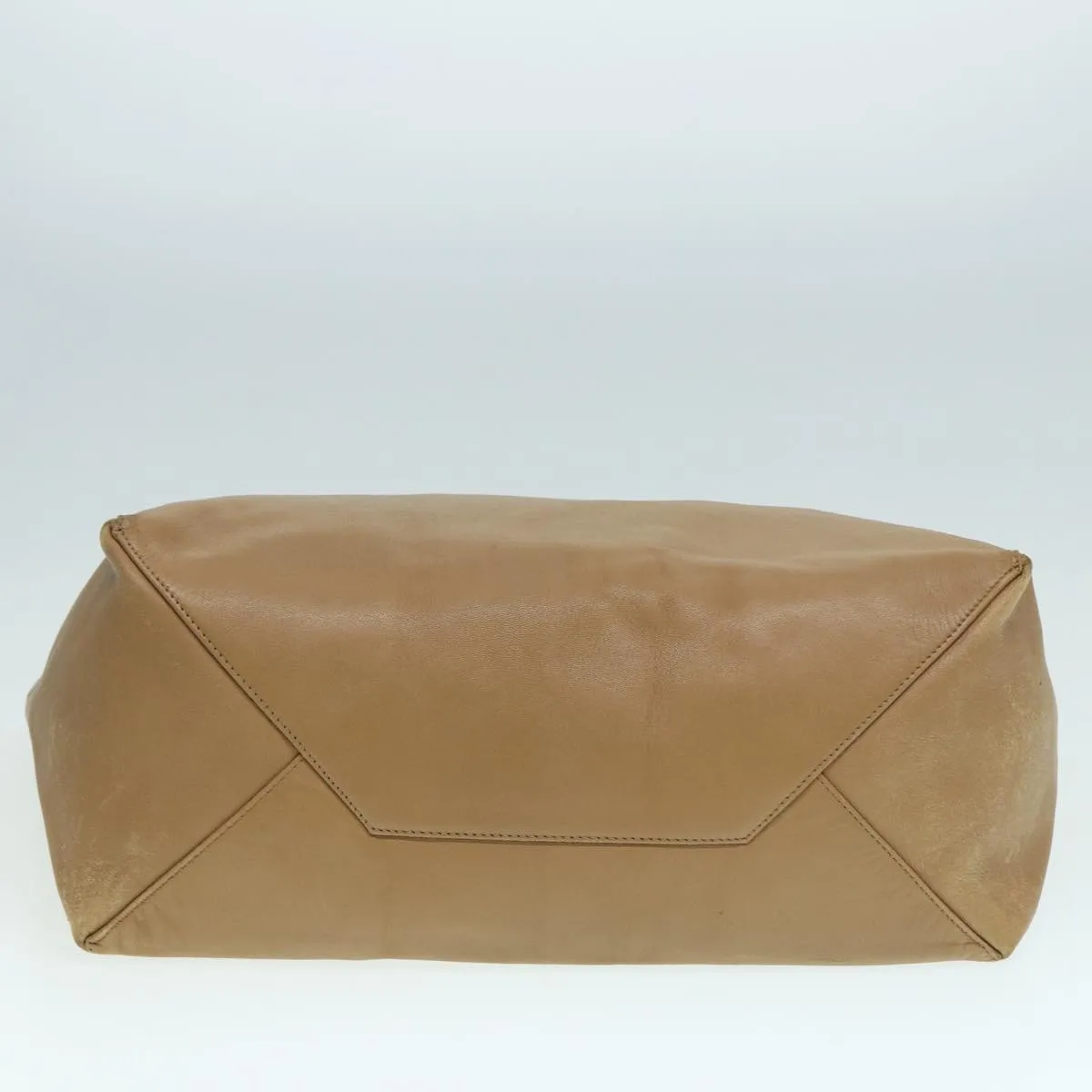 CELINE Horizontalkava Tote Bag Leather Brown Gold Auth hk1577