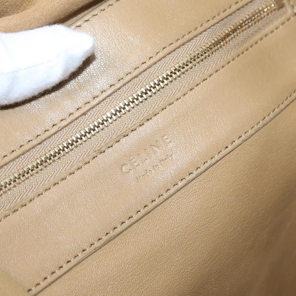 CELINE Horizontalkava Tote Bag Leather Brown Gold Auth hk1577