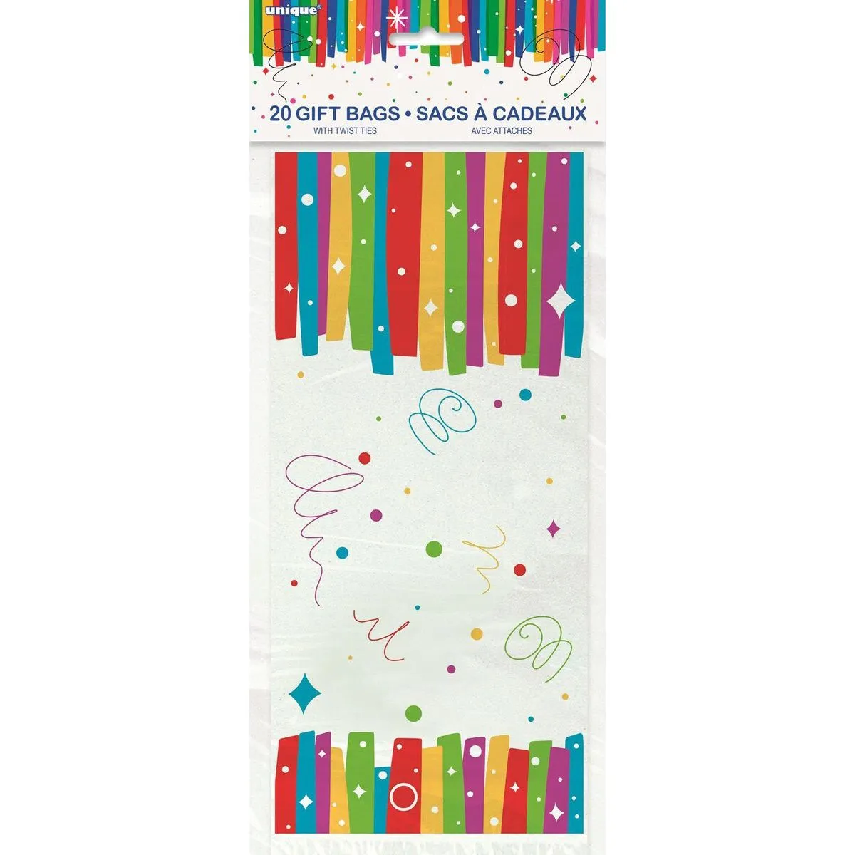 Cellophane Bags - Rainbow Ribbons