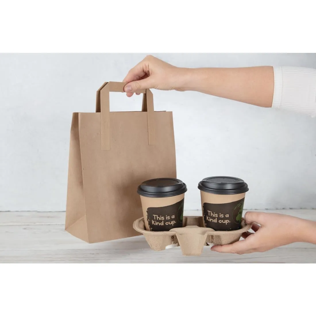 CF591 Fiesta Recyclable Brown Paper Carrier Bags Medium (Pack of 250)
