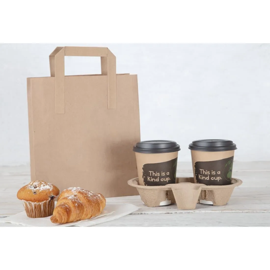 CF591 Fiesta Recyclable Brown Paper Carrier Bags Medium (Pack of 250)
