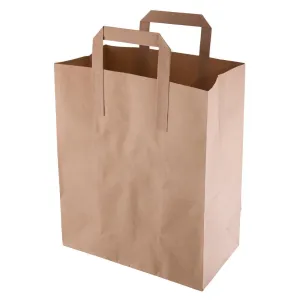 CF591 Fiesta Recyclable Brown Paper Carrier Bags Medium (Pack of 250)