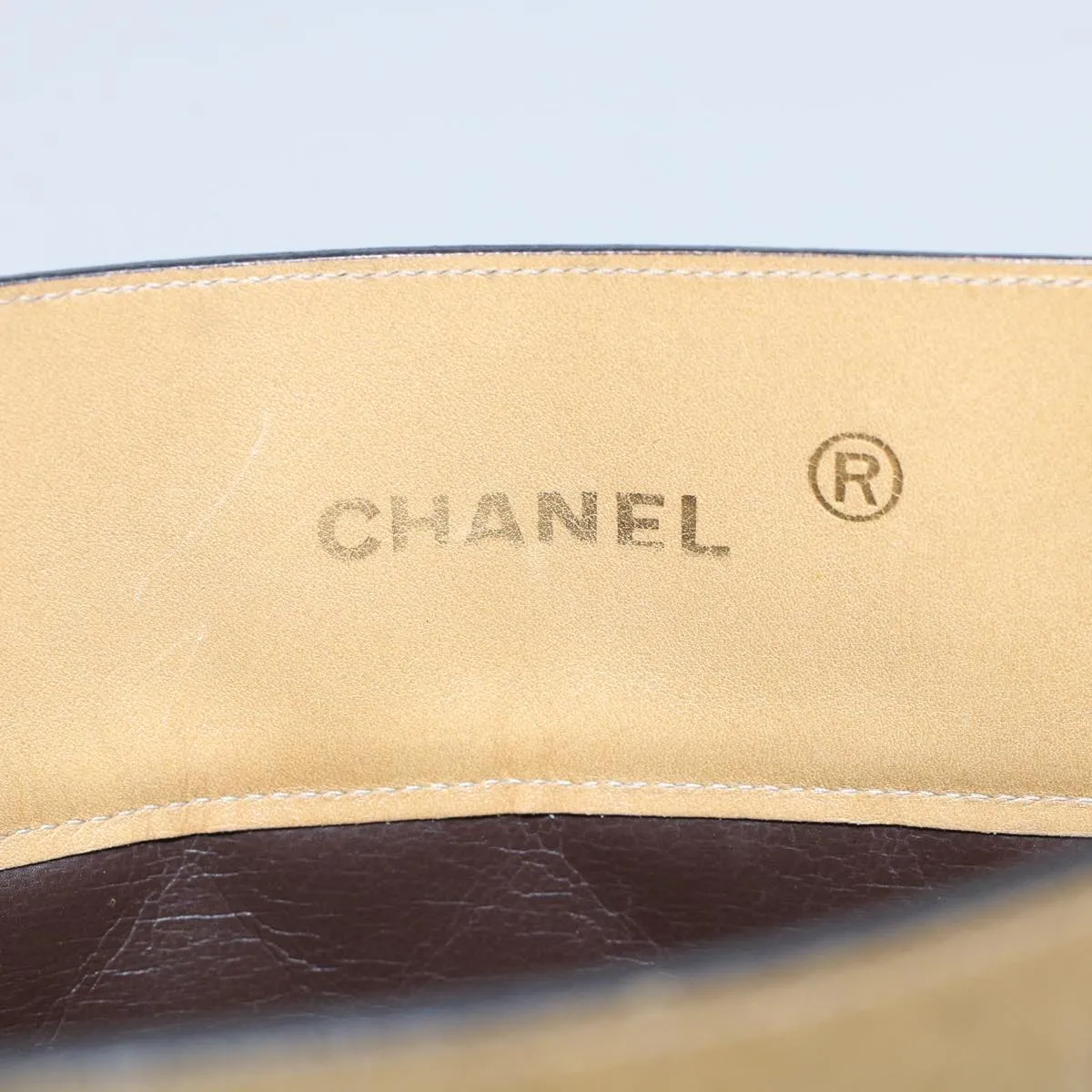 Chanel Chain Shoulder Bag Lamb Skin Beige CC  bs6968