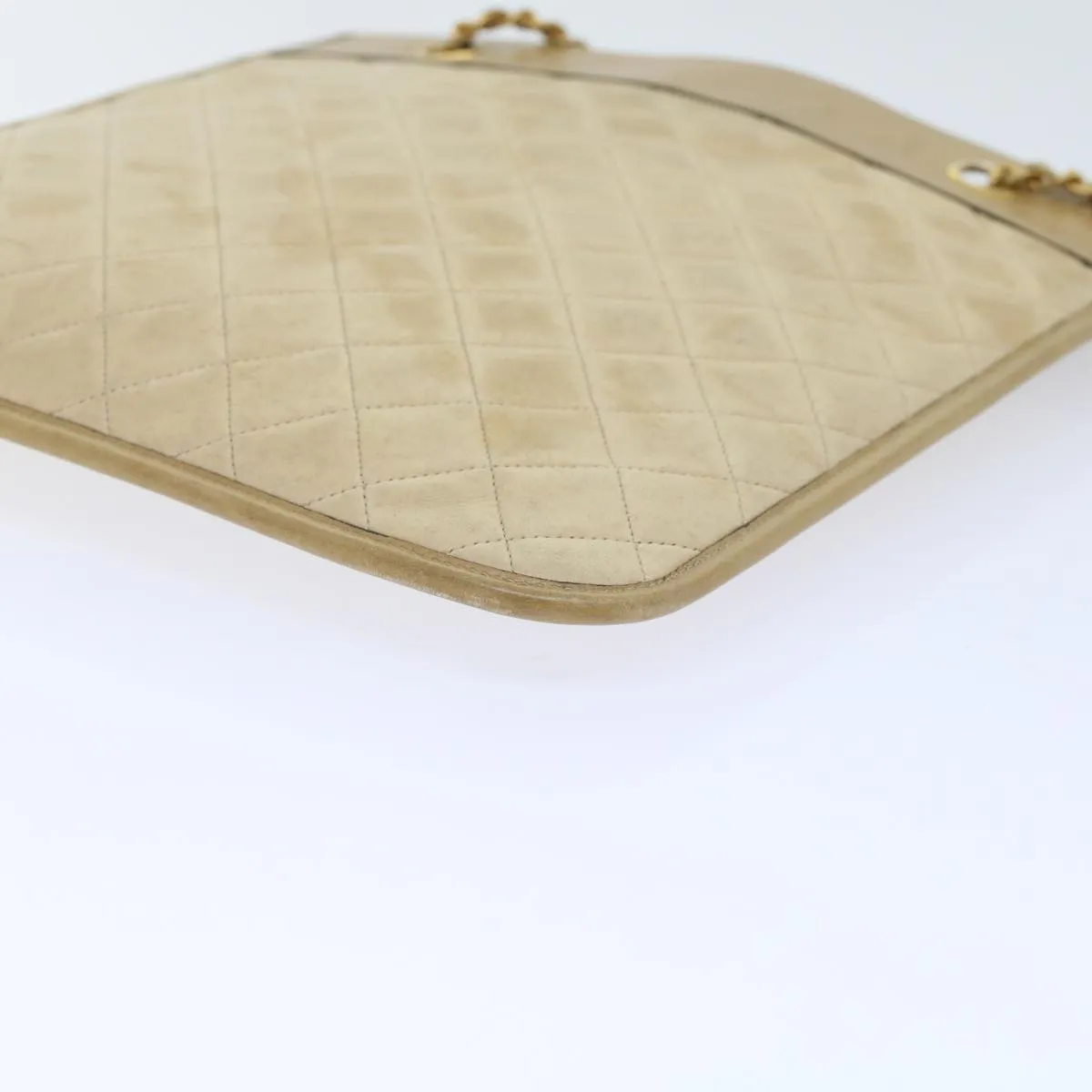 Chanel Chain Shoulder Bag Lamb Skin Beige CC  bs6968