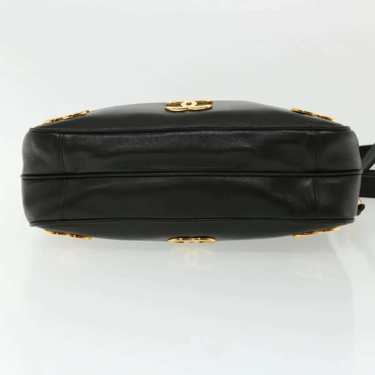 Chanel Chain Shoulder Bag Lamb Skin Black CC  32454A