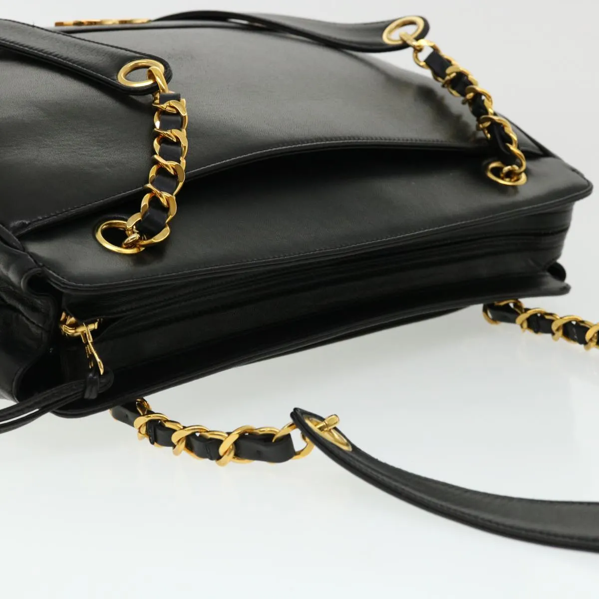 Chanel Chain Shoulder Bag Lamb Skin Black CC  32454A