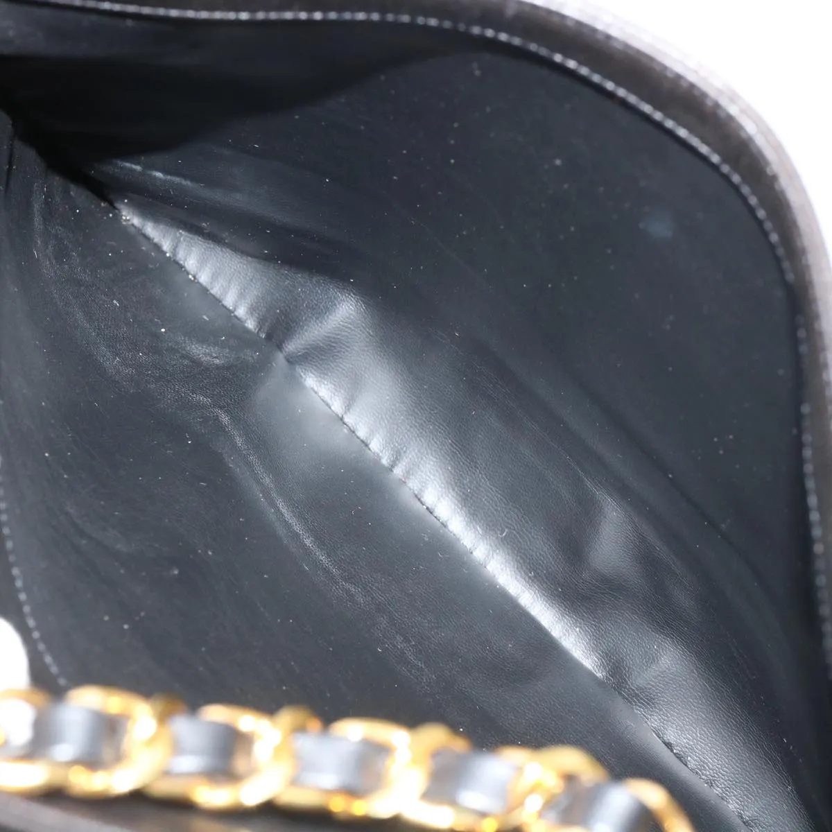 Chanel Chain Shoulder Bag Lamb Skin Black CC  32454A