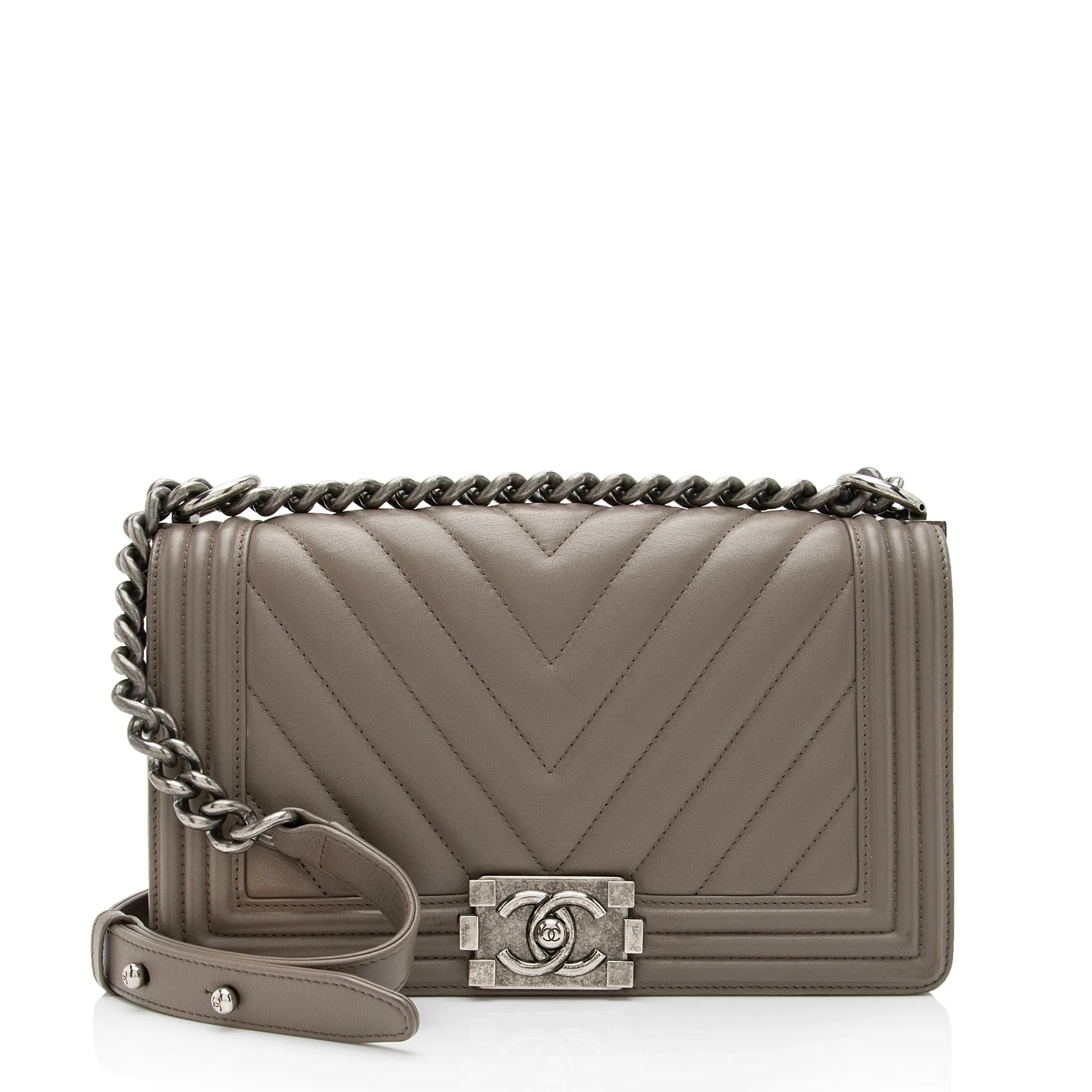 Chanel Chevron Calfskin Medium Boy Bag (SHF-kVlJep)