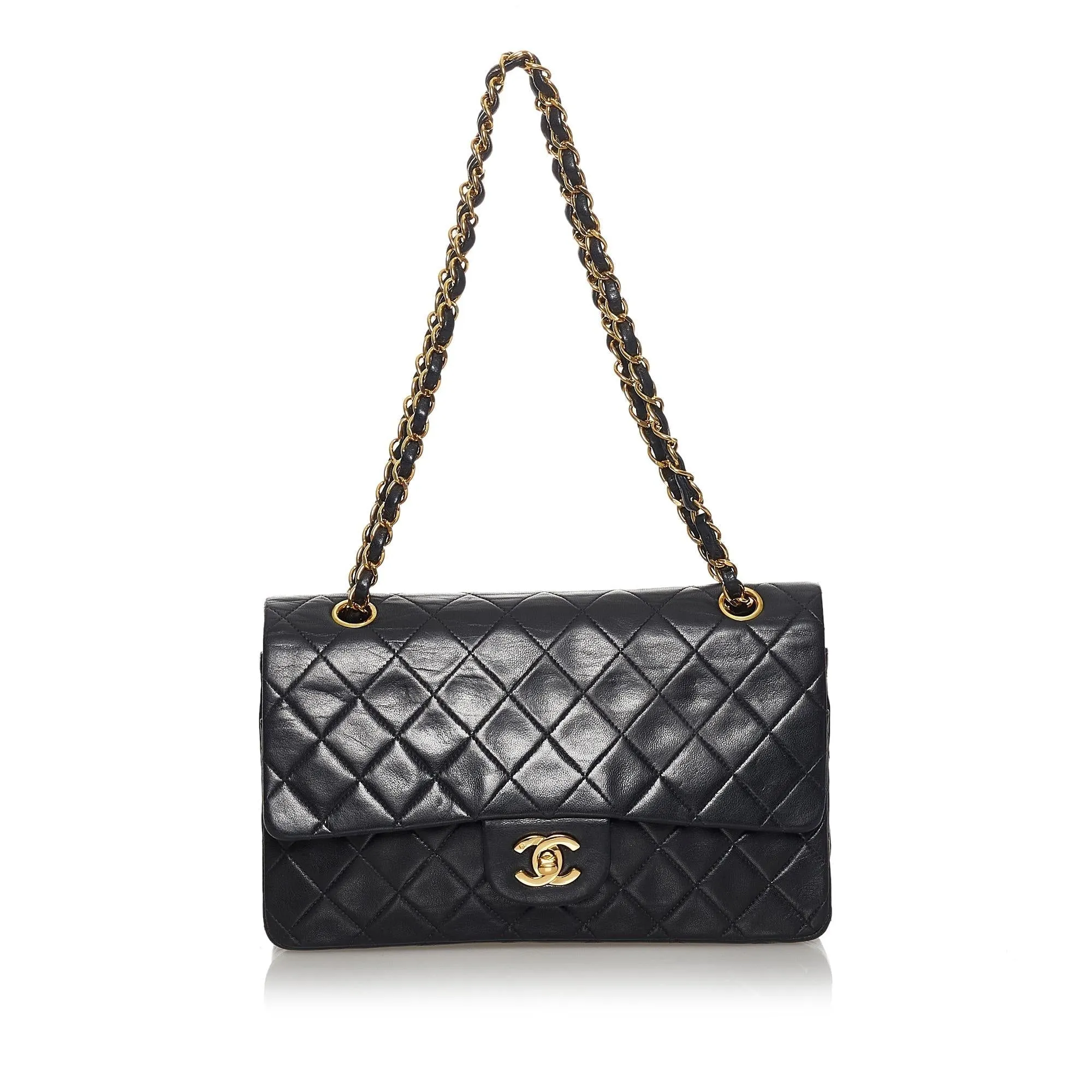 Chanel Classic Lambskin Leather Double Flap Bag (SHG-31282)