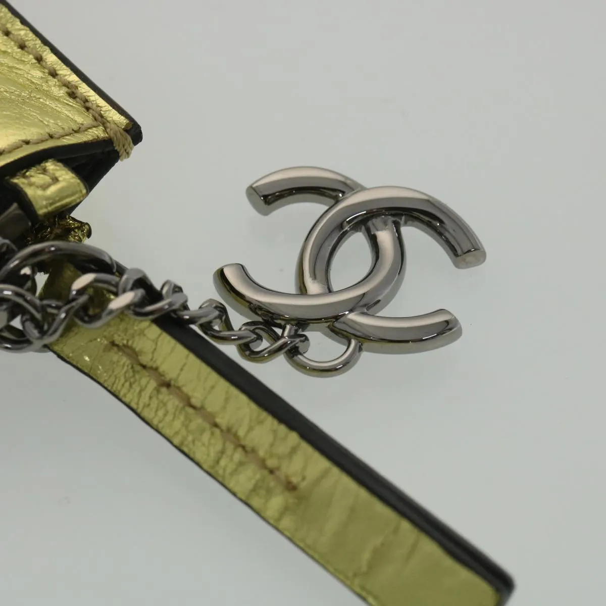 Chanel Clutch Bag Metallic Leather Gold A82164 CC  38172