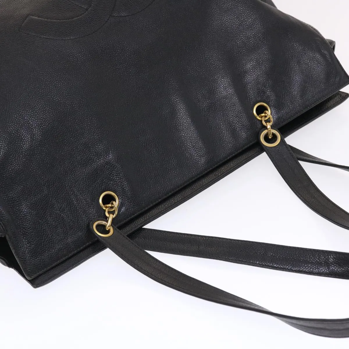 Chanel COCO Mark Shoulder Bag Caviar Skin Black CC  bs6929