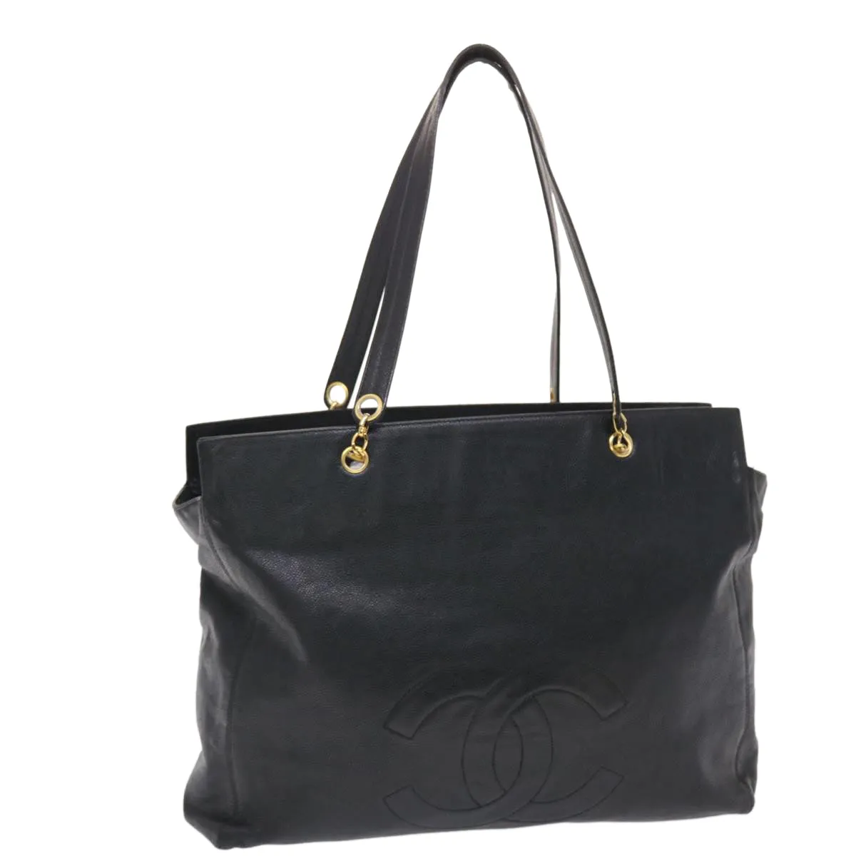 Chanel COCO Mark Shoulder Bag Caviar Skin Black CC  bs6929