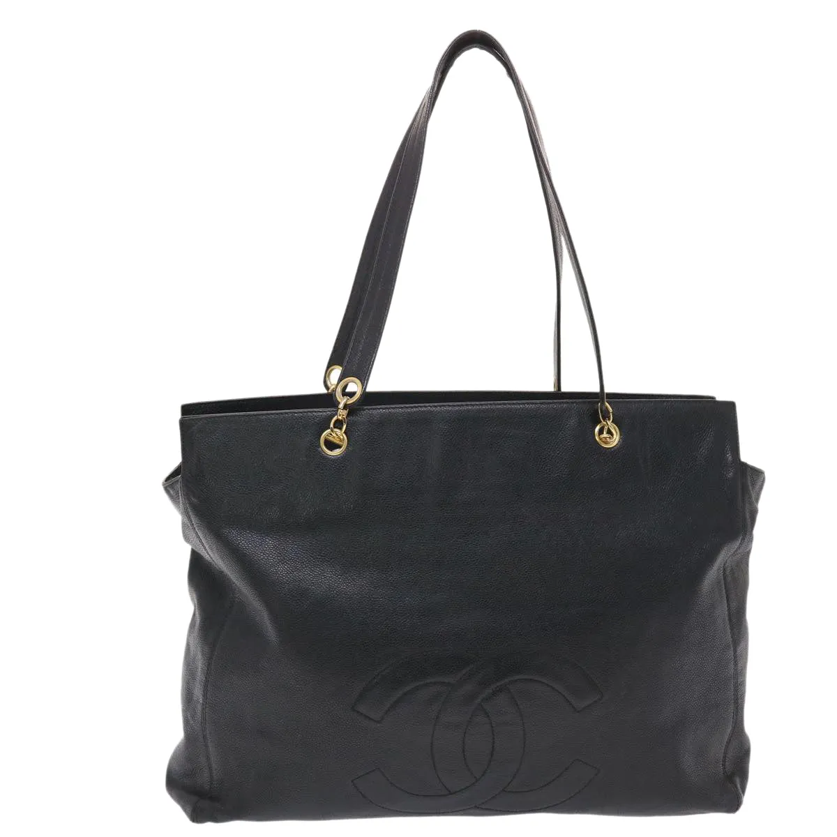 Chanel COCO Mark Shoulder Bag Caviar Skin Black CC  bs6929