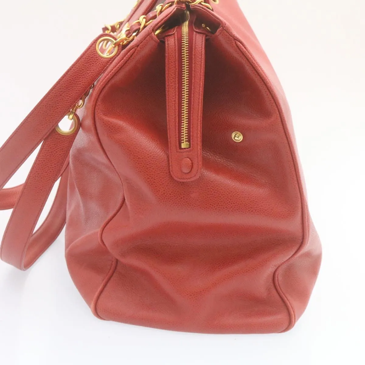 CHANEL COCO Mark Super model Chain Shoulder Bag Caviar Skin Red  am2162gA