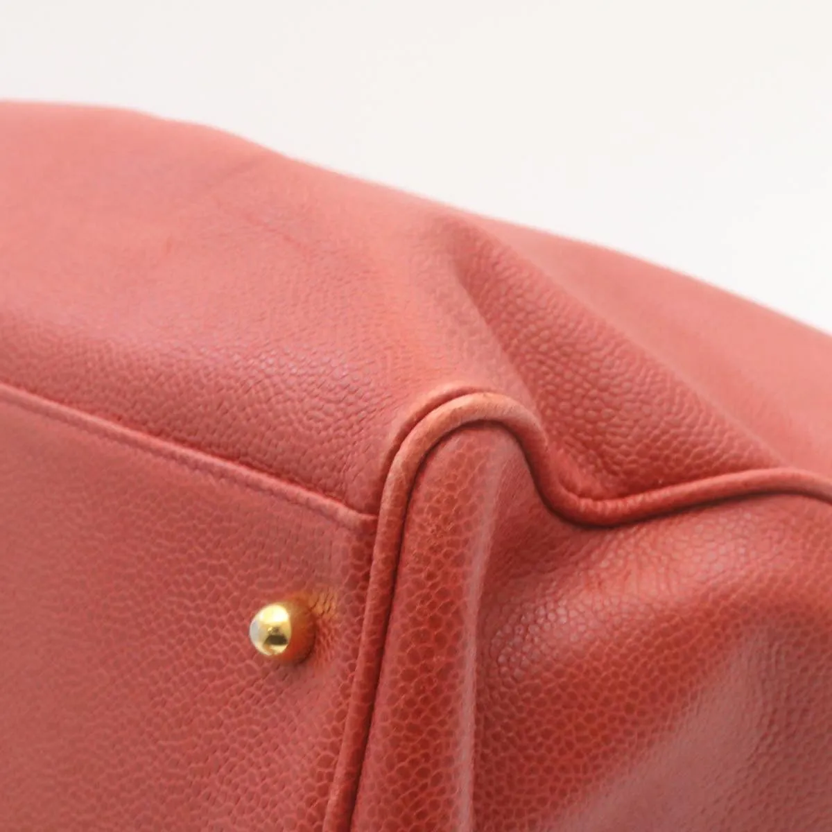 CHANEL COCO Mark Super model Chain Shoulder Bag Caviar Skin Red  am2162gA