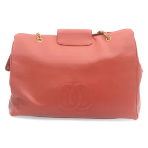 CHANEL COCO Mark Super model Chain Shoulder Bag Caviar Skin Red  am2162gA