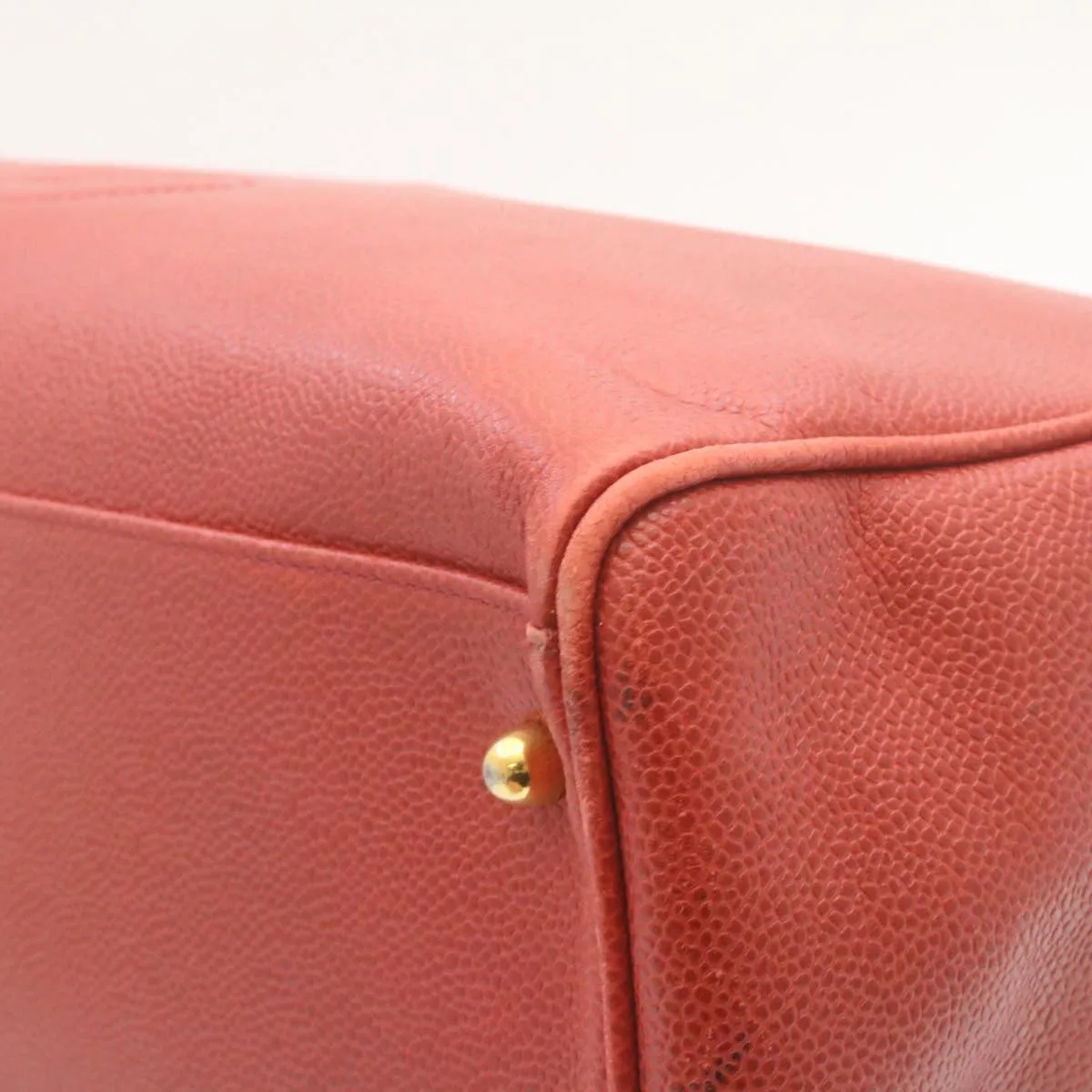 CHANEL COCO Mark Super model Chain Shoulder Bag Caviar Skin Red  am2162gA