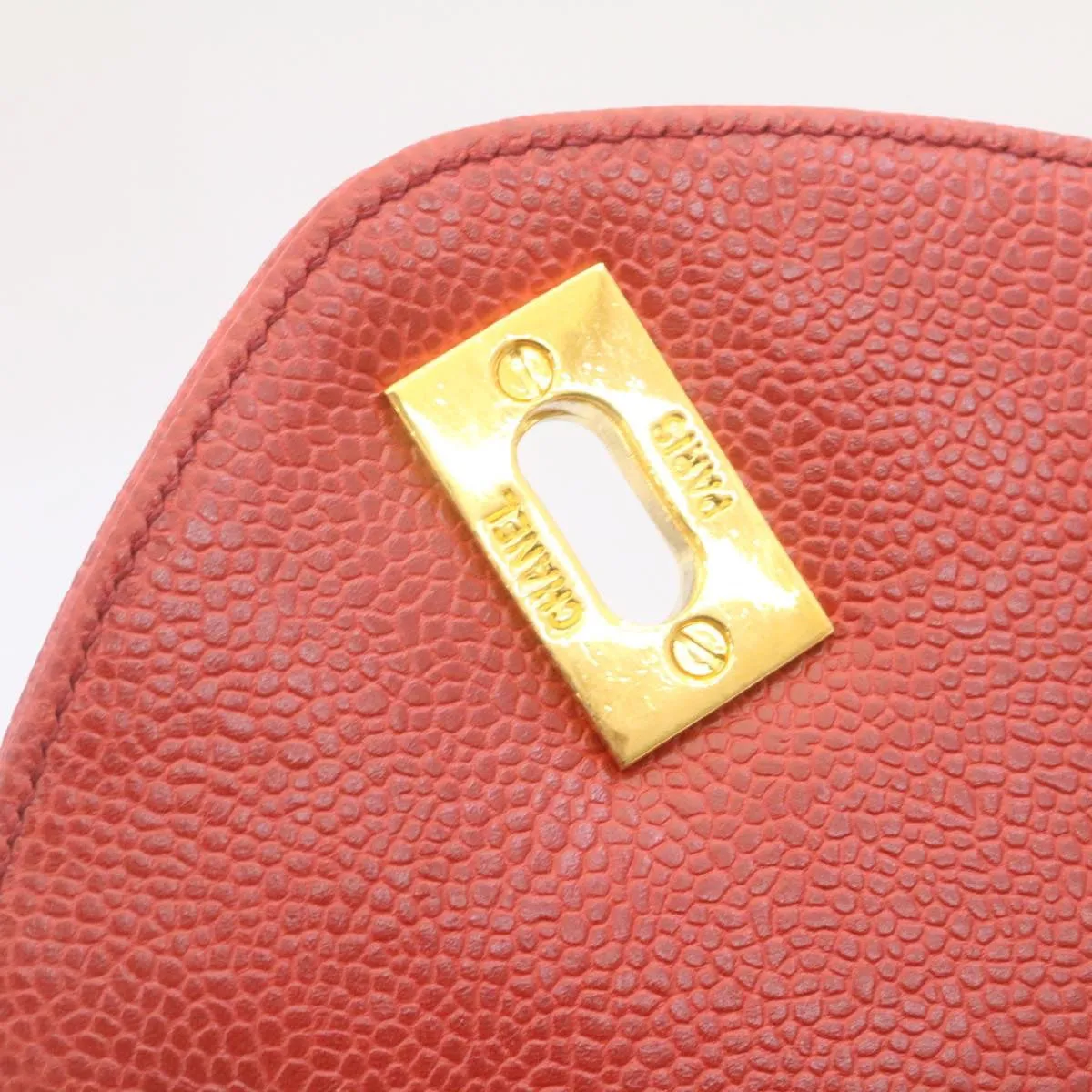 CHANEL COCO Mark Super model Chain Shoulder Bag Caviar Skin Red  am2162gA