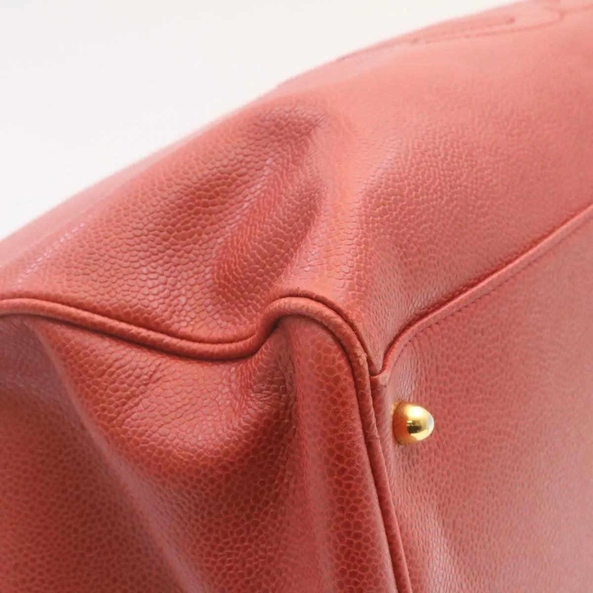 CHANEL COCO Mark Super model Chain Shoulder Bag Caviar Skin Red  am2162gA